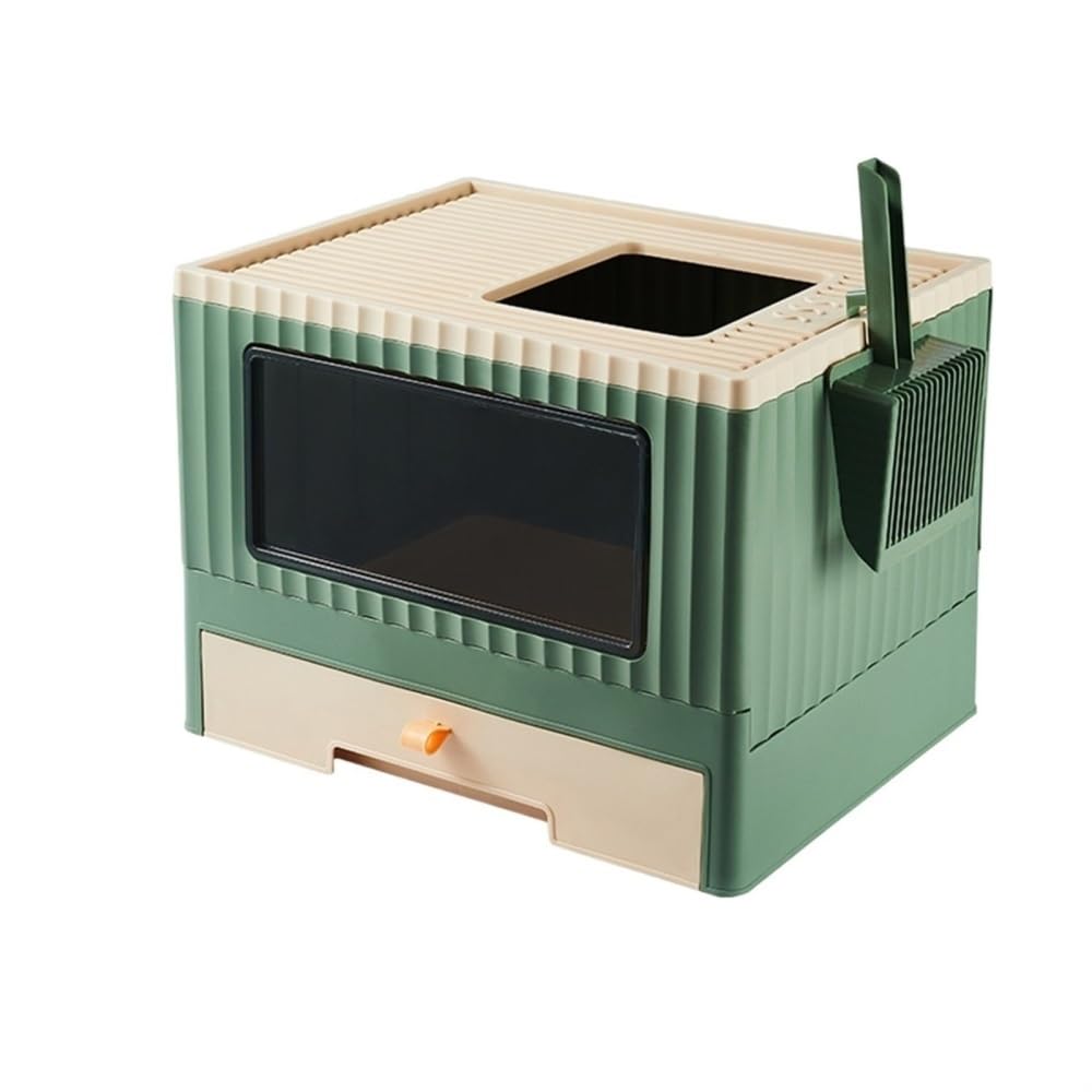 Foldable Top Entry Cat Litter Box with Lid H18004