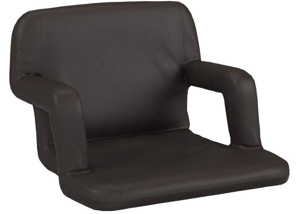 Portable Reclining Folding Stadium Seat with Back Support, Black D270697