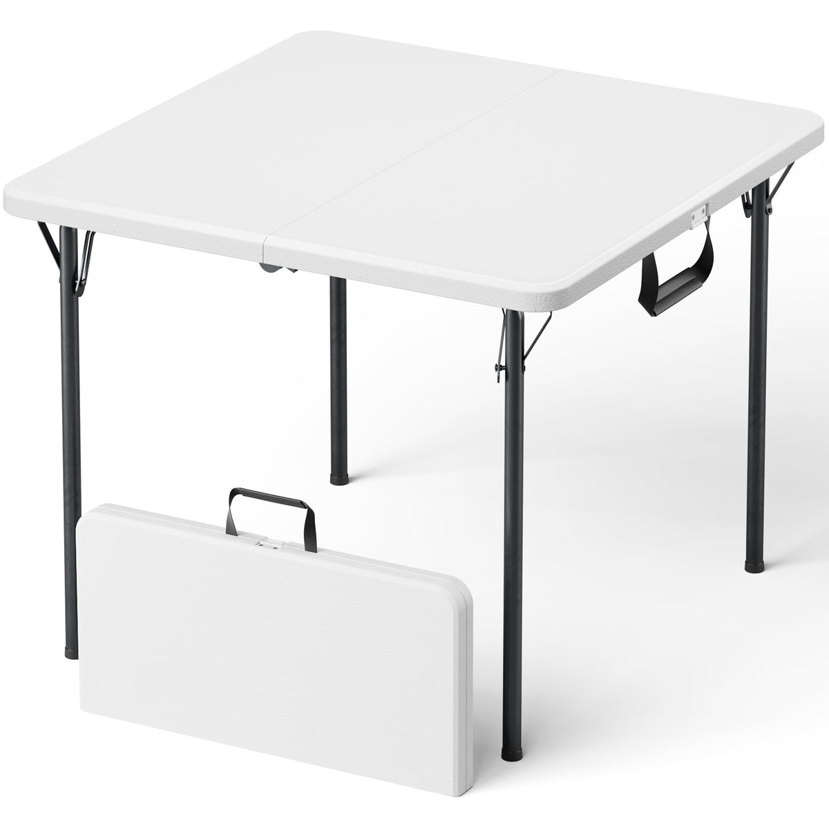 Folding Table, 36 Inch Square Foldable Card Table with Carrying Handle H51731