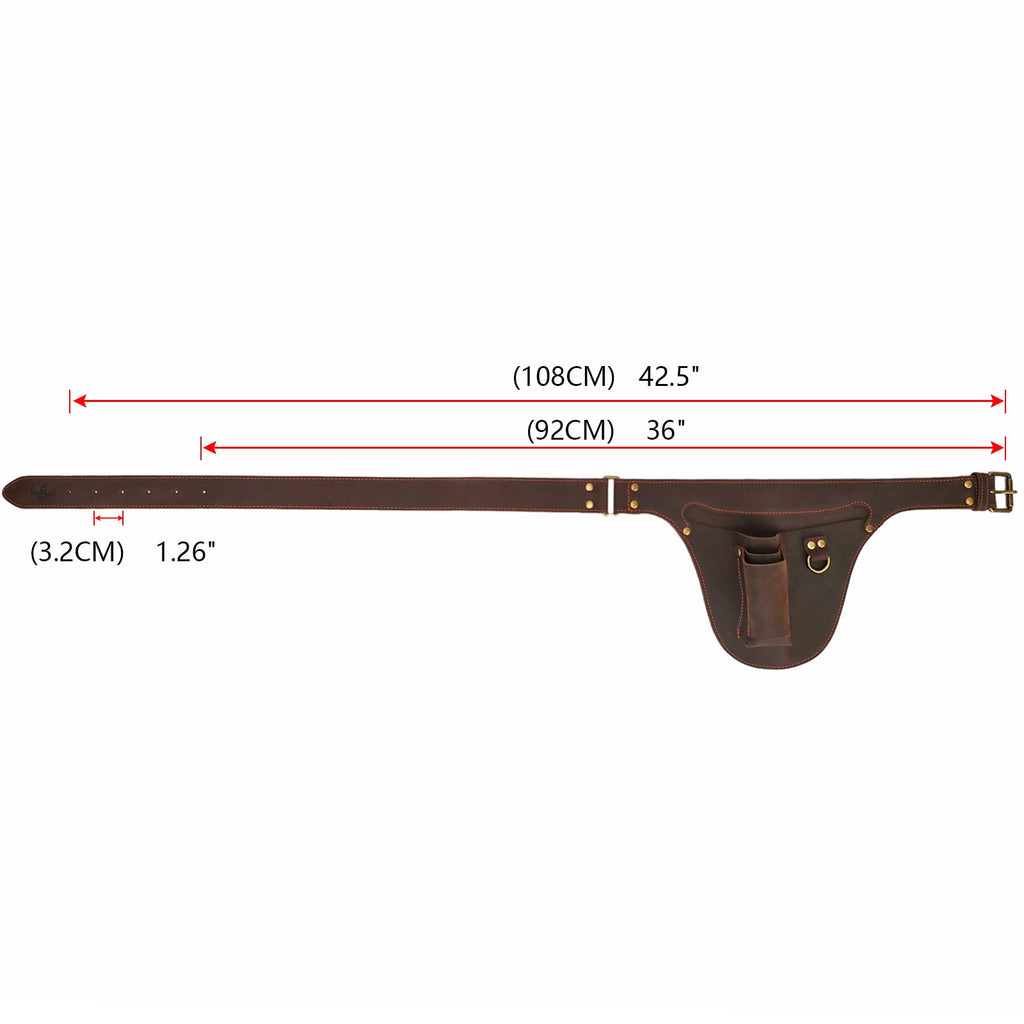 Leather 3 Pockets Adjustable Tool Belt Bag W11530
