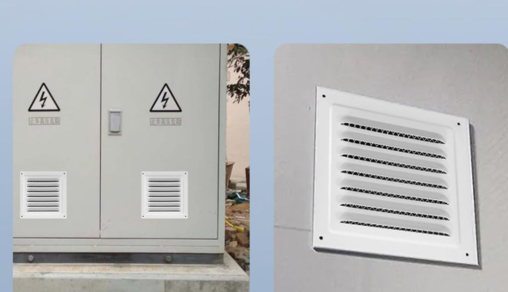 2pcs White 6" x 6" Aluminum Square Vent with Insect Screen J3398