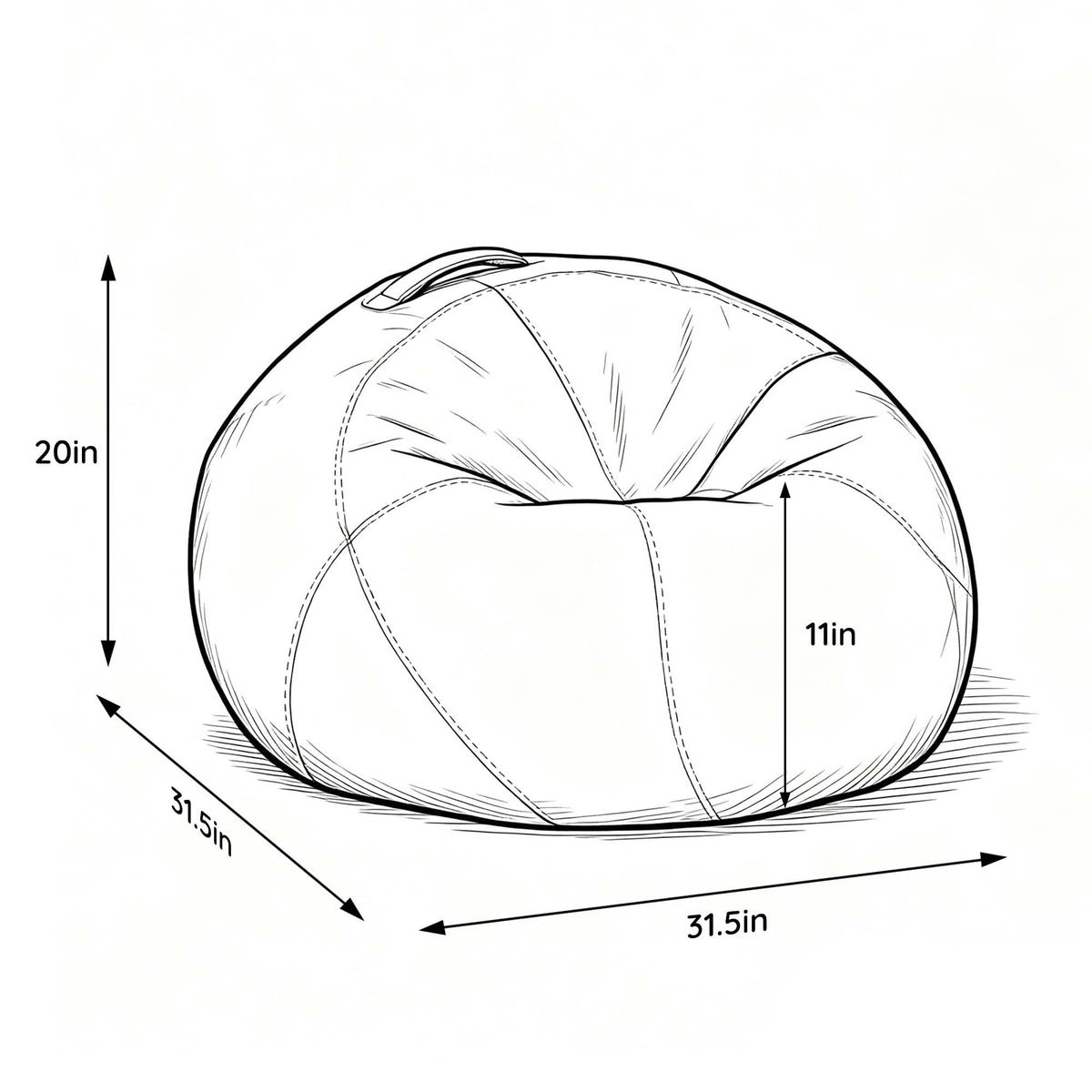 Yellow Kids Bean Bag Chair U383
