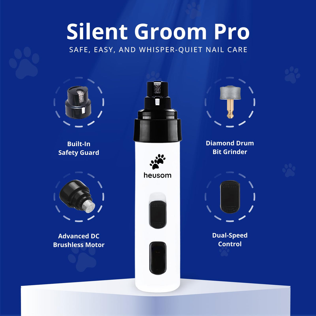 Pet Nail Grinder + Replacement Drum Grinders (3 pcs) + Pet Paw Trimmer F540