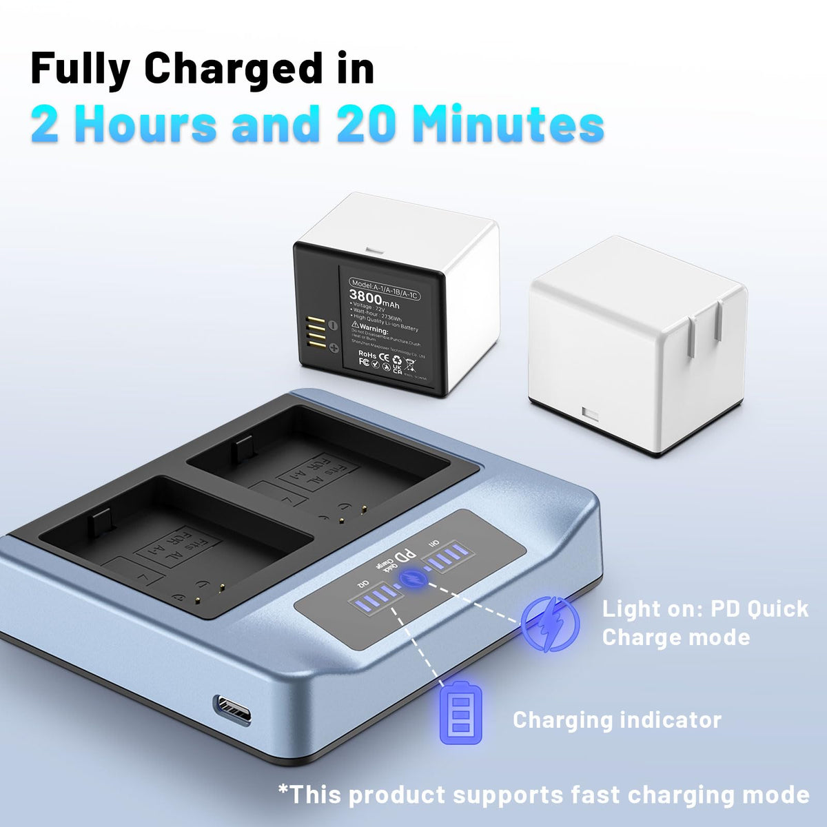 3800mAh Rechargeable Lithium Battery with Charger Station R13629