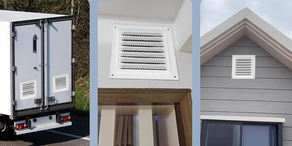 2pcs White 6" x 6" Aluminum Square Vent with Insect Screen J3398