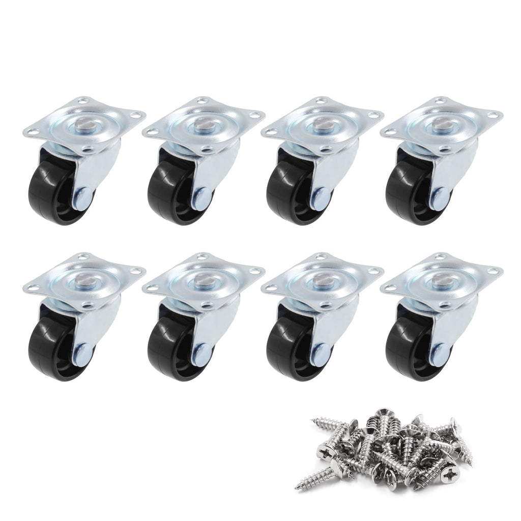 1 inch Swivel Caster Wheels Rubber Base, 8pcs W331596