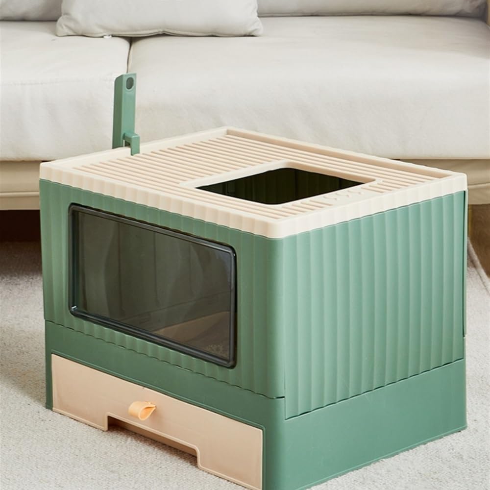 Foldable Top Entry Cat Litter Box with Lid H18004