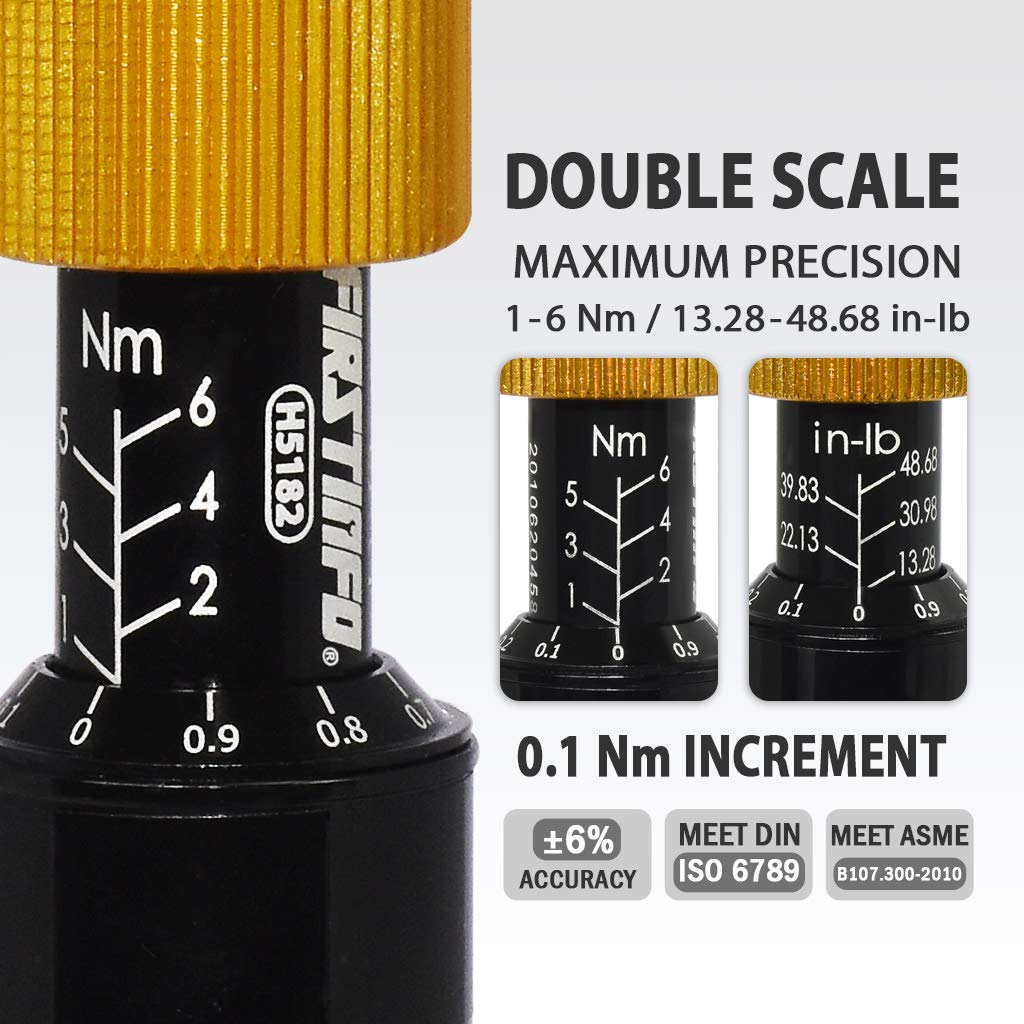 Precision Certified Torque Screwdriver 1-6 Nm with 1/4 Inch Hex Bit Holder M779762