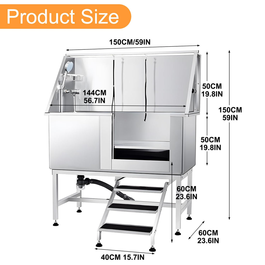 Stainless Steel Dog Grooming Tub X2190