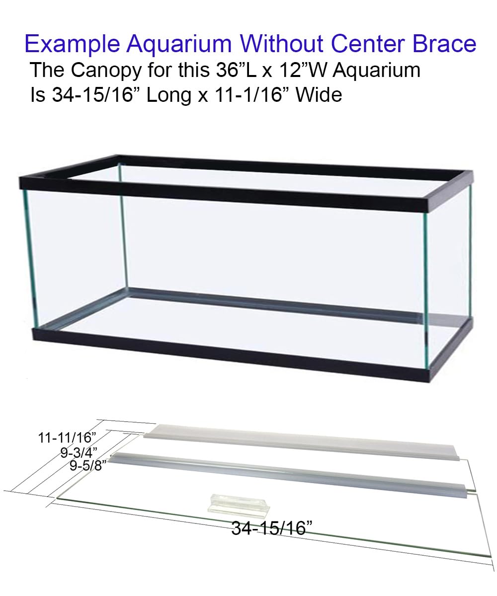Glass Canopy for Aquariums 10 Gallon to 200 Gallon C8015