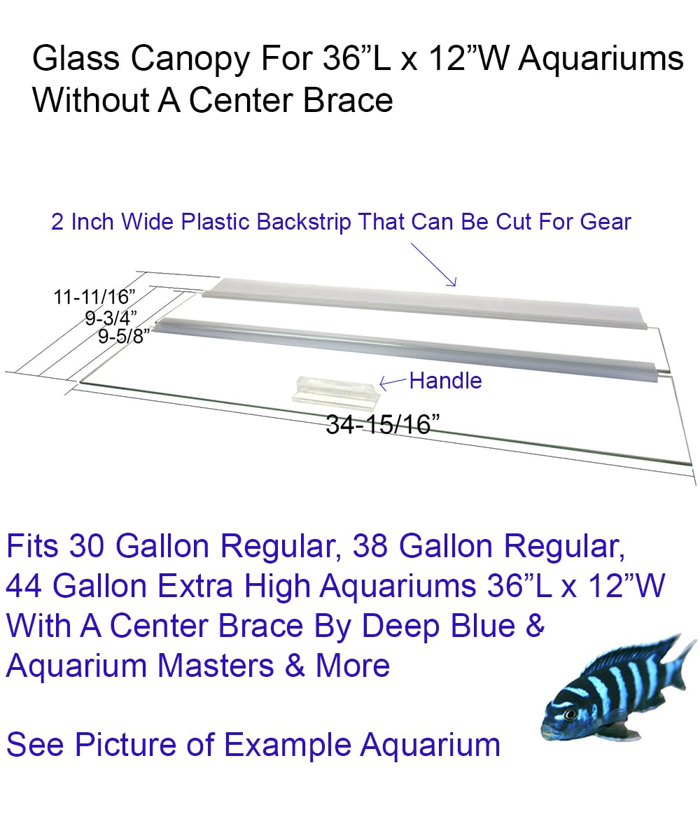 Glass Canopy for Aquariums 10 Gallon to 200 Gallon C8015