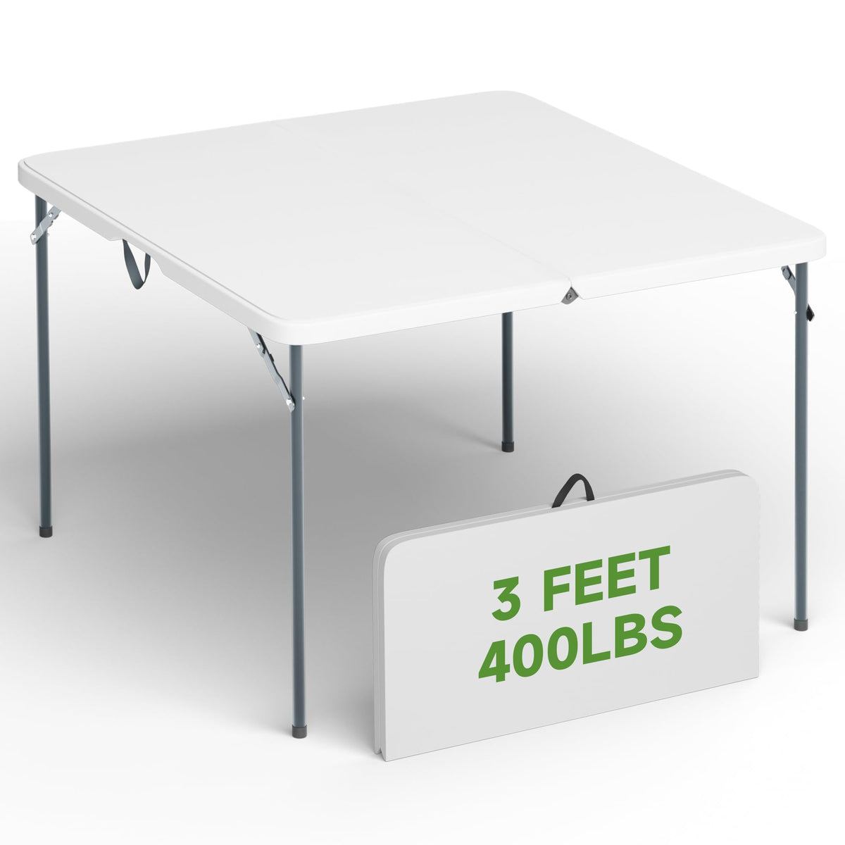 3 ft Square Folding Card Table with Carrying Handle C265