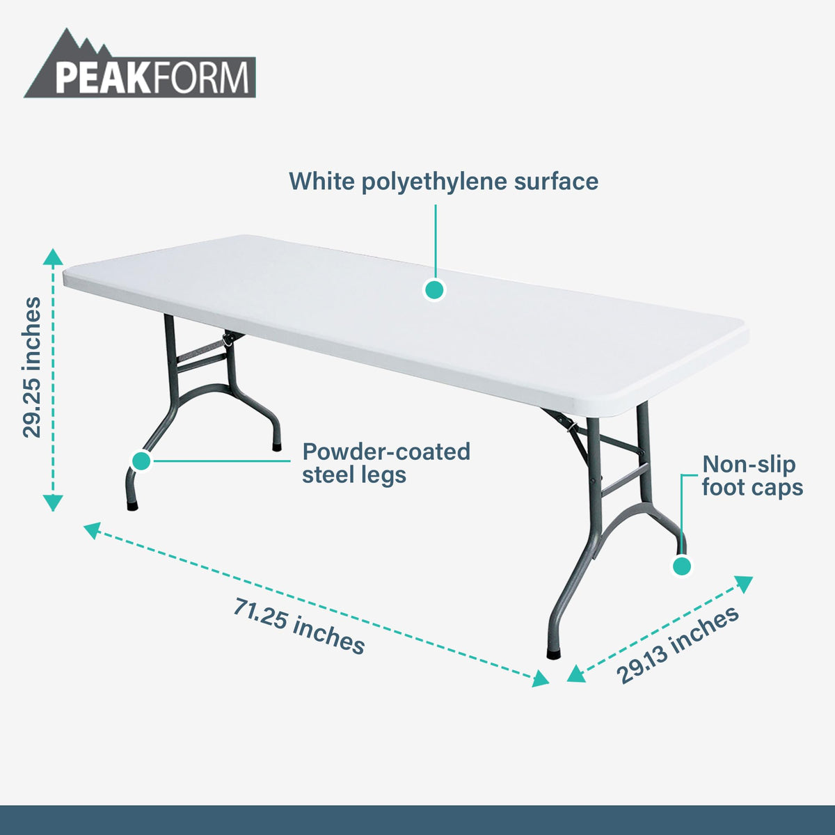 White 6 Foot Folding Multipurpose Table A26650