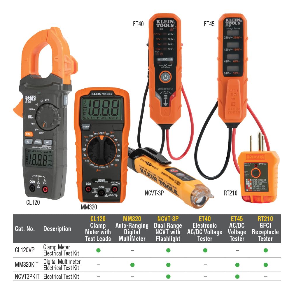 Digital Multimeter Electrical Test Kit with Carrying Case O422686