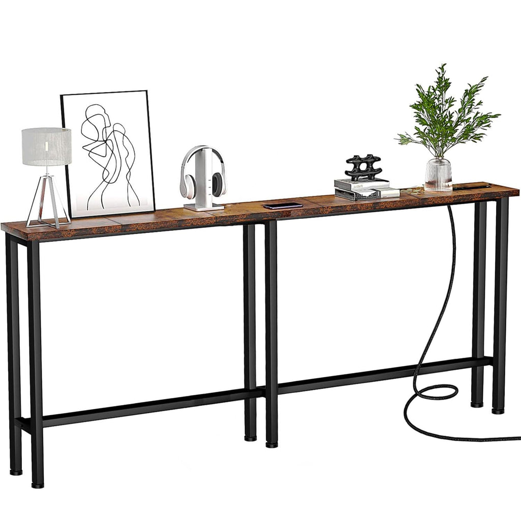 78" Narrow Console Sofa Table with Power Outlets & 2 USB Ports U532