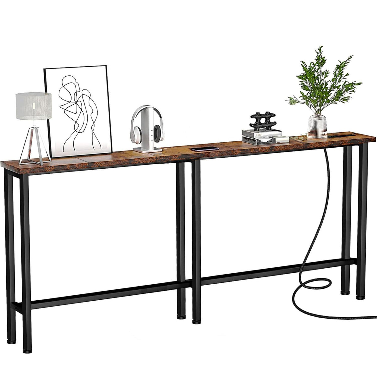 78" Narrow Console Sofa Table with Power Outlets & 2 USB Ports U532