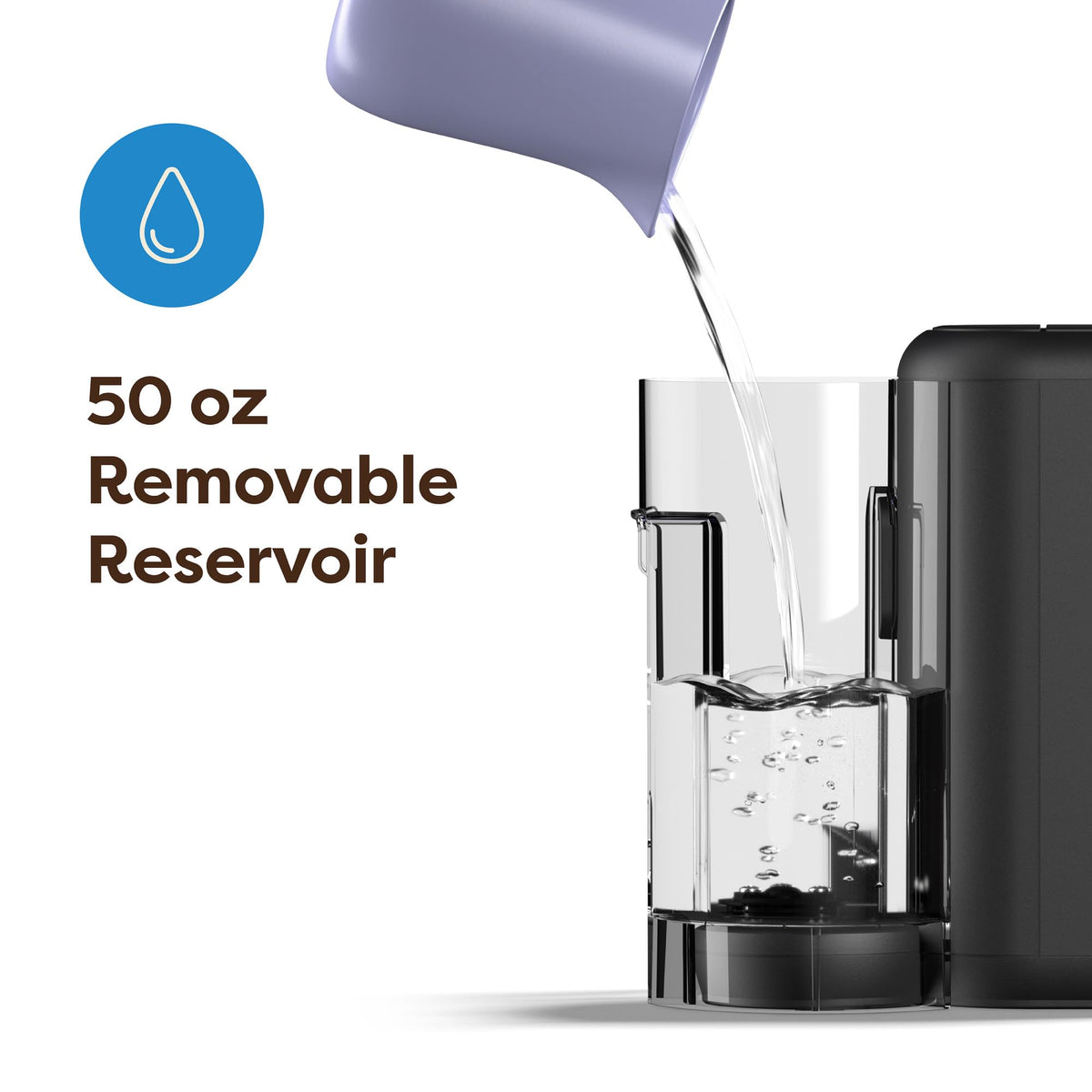 Single-Serve K-Cup Pod Coffee Maker, 3 Cup Sizes, 50 oz Removable Reservoir, Matte Black B685157