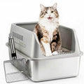XL Enclosed Stainless Steel Cat Litter Box with Lid X2614