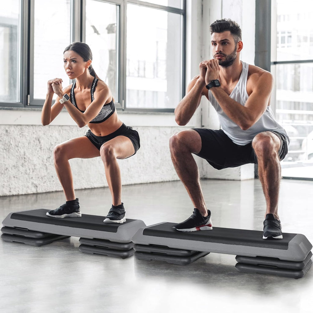 43" Adjustable Exercise Aerobic Step Platform with 4 Removable Risers R497562