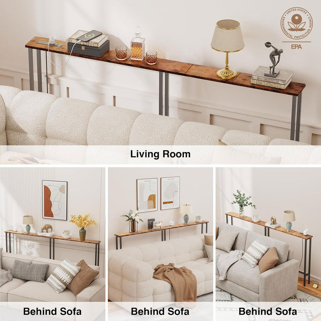 78" Narrow Console Sofa Table with Power Outlets & 2 USB Ports U532