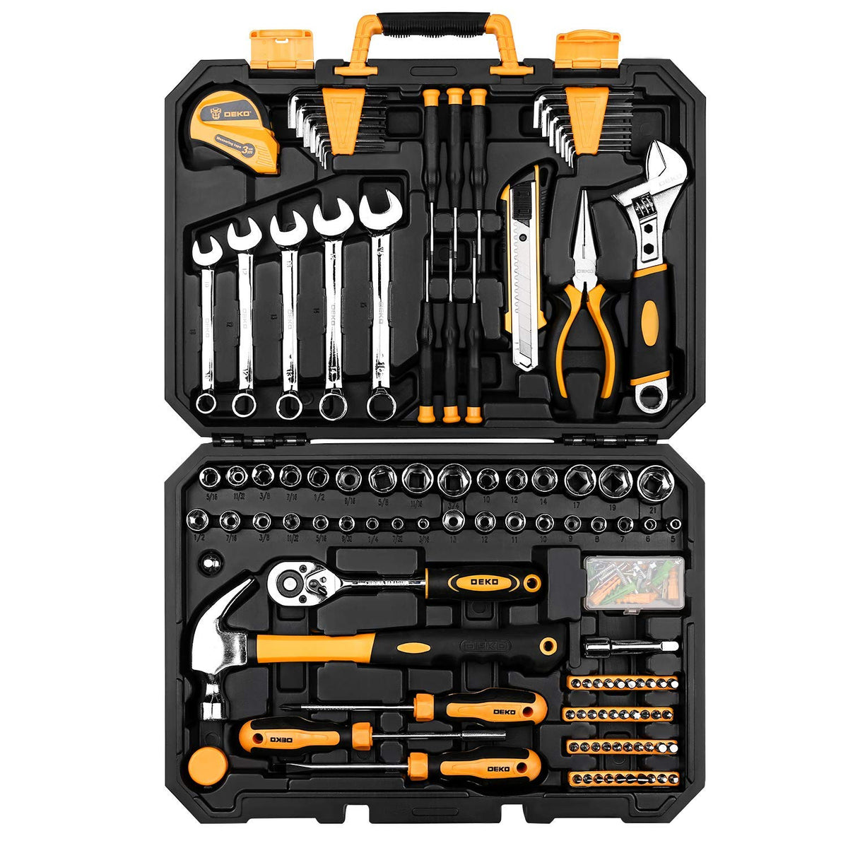 158 Piece Household Hand Tool Kit with Toolbox Storage Case V552561