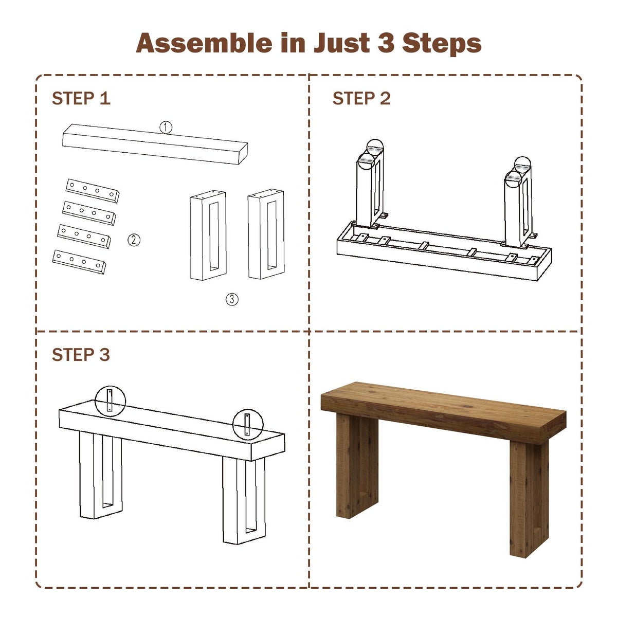 Solid Wood Console Table C512