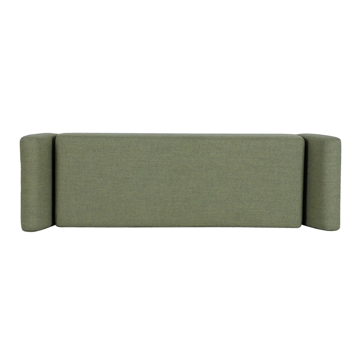 Olive Green Woven Storage Bench with Wood Legs C23363
