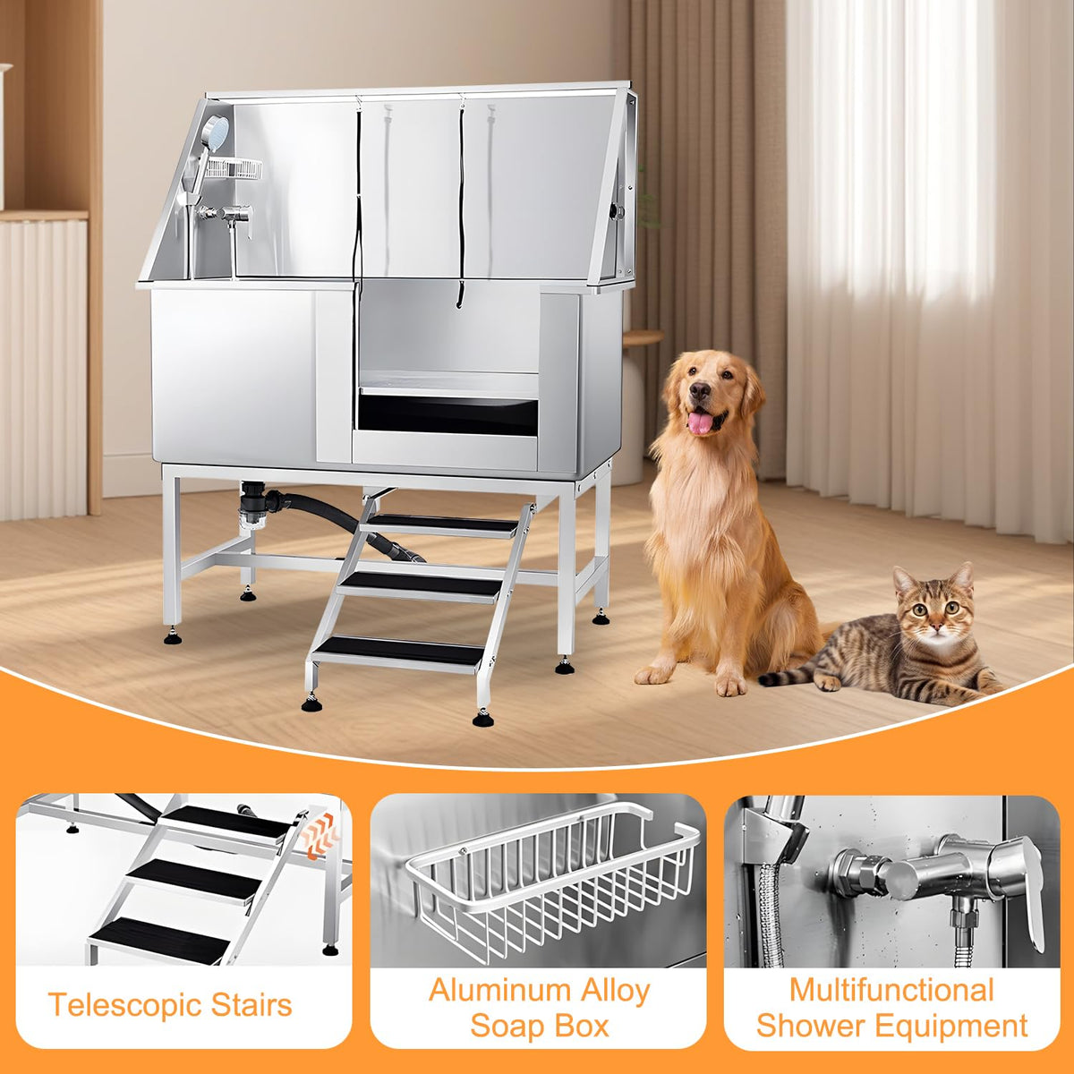 Stainless Steel Dog Grooming Tub X2190