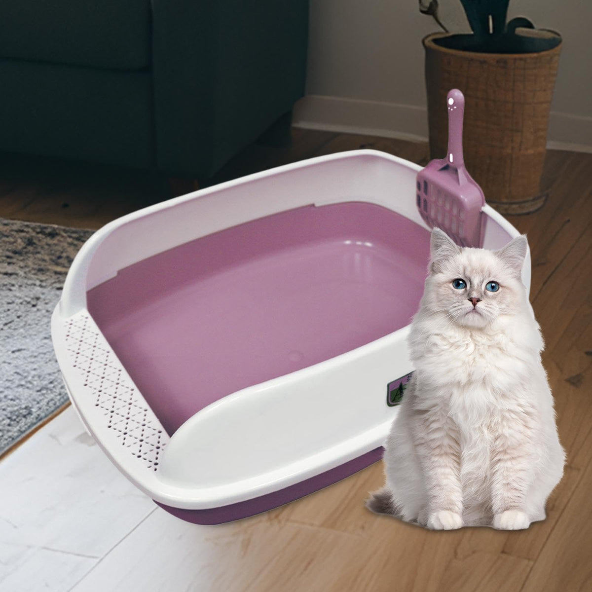 Pink Semi Enclosed Cat Litter Box G71327