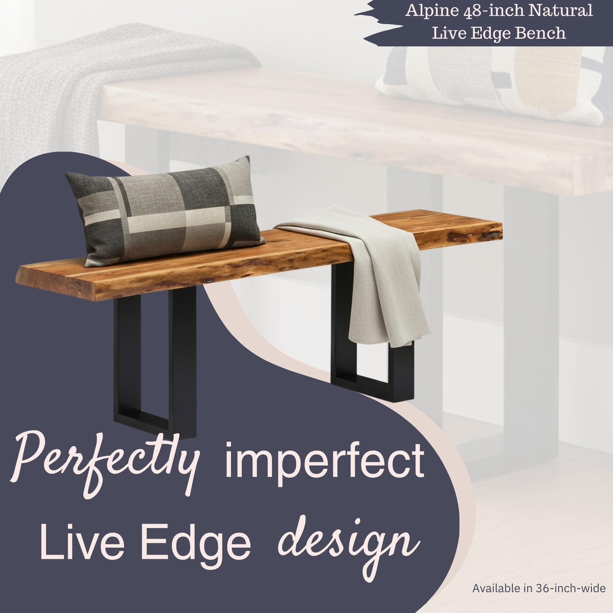 Solid Wood Entryway Bench Q177803