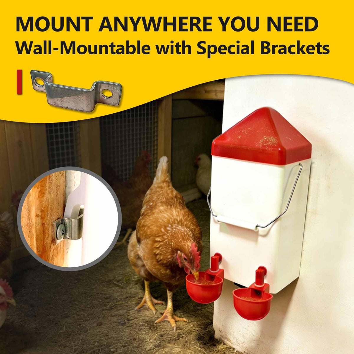 PVC Hanging Chicken Waterer with Hook, 1 Gal W991