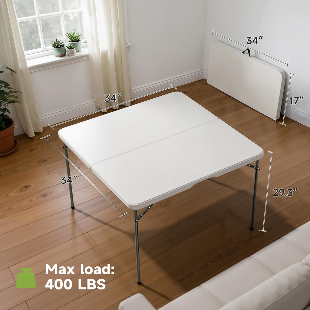 3 ft Square Folding Card Table with Carrying Handle C265