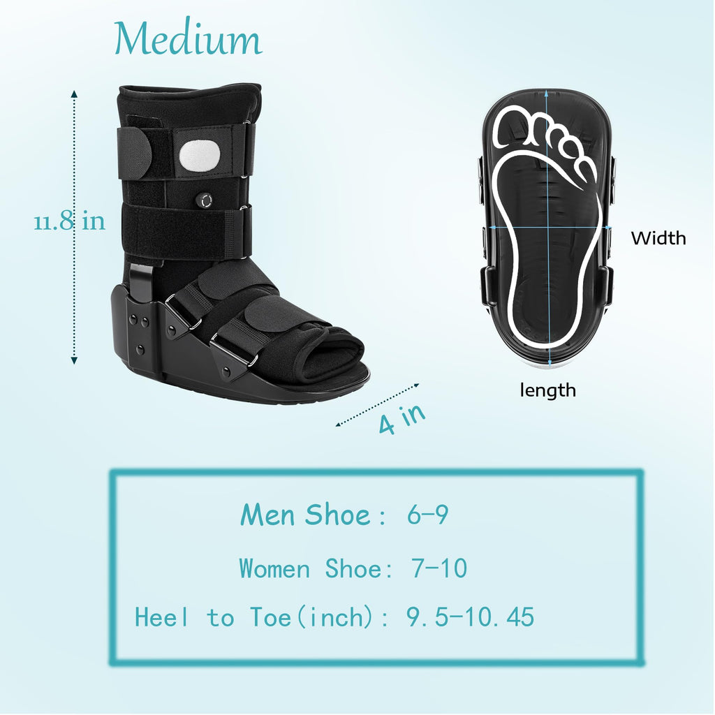 Adjustable Air Walking Boot Medium Black I222525