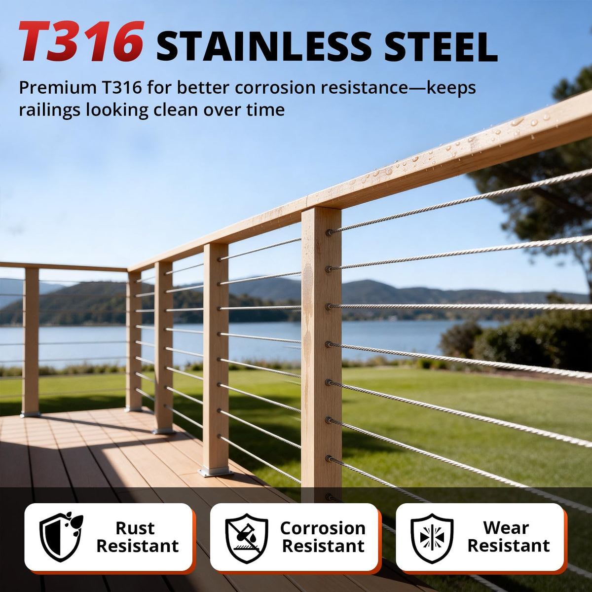 T316 Stainless Steel Cable N726639