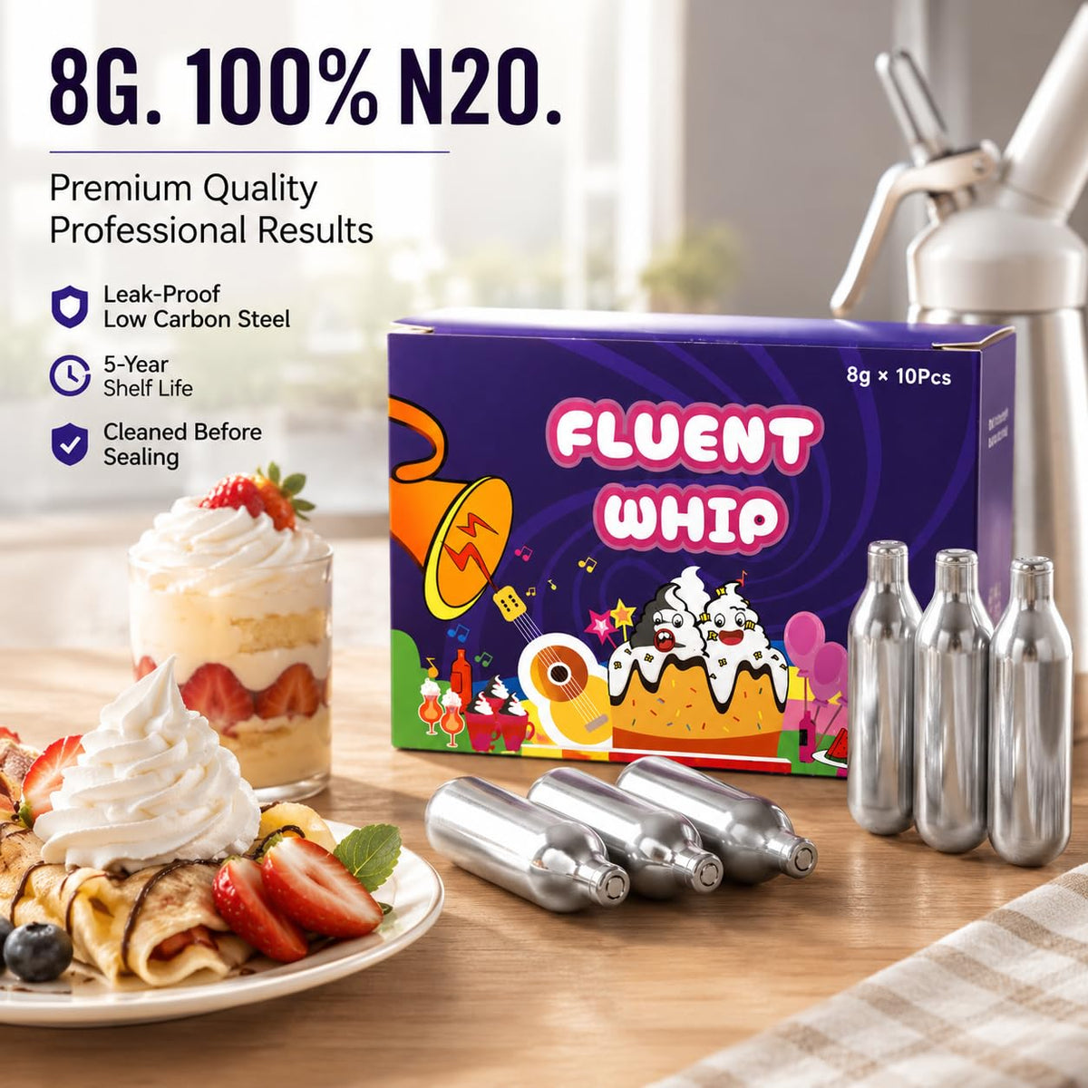 8g 10 Pack Whipped Cream Chargers R723120