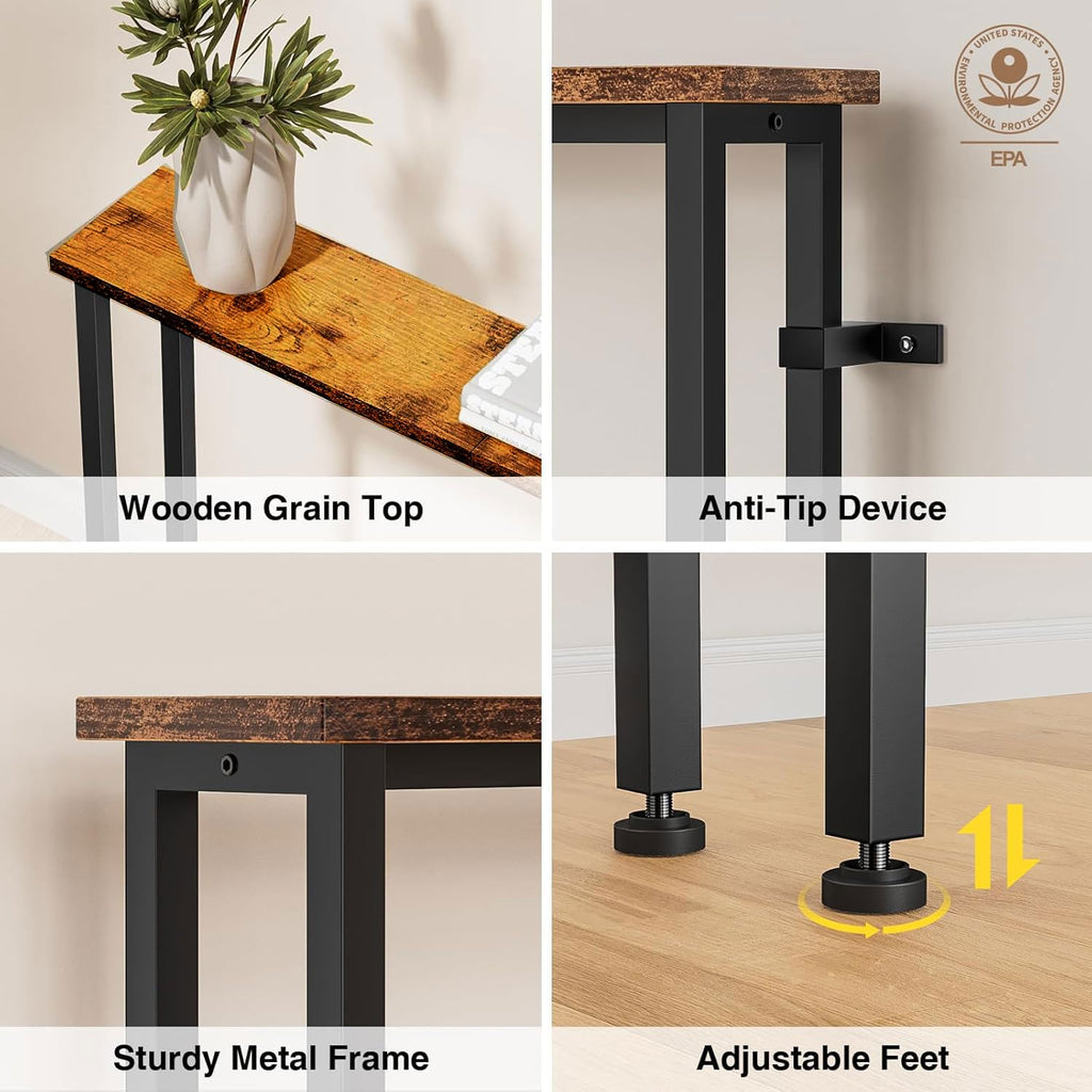 78" Narrow Console Sofa Table with Power Outlets & 2 USB Ports U532
