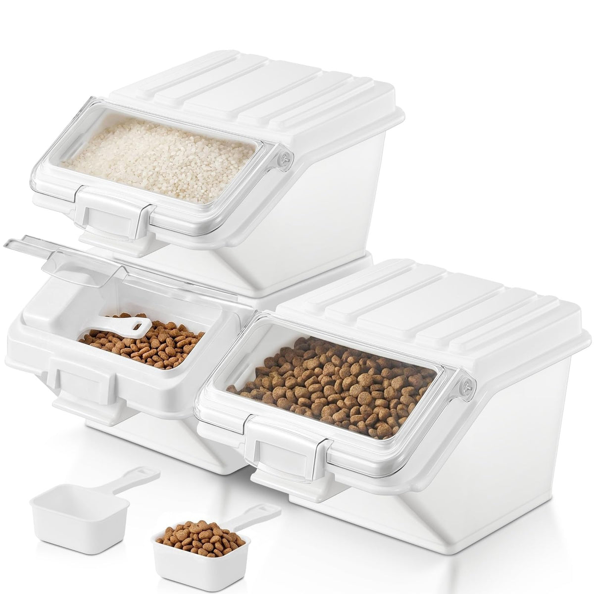 3 Pack Dog Food Storage Container with Scoop V74471