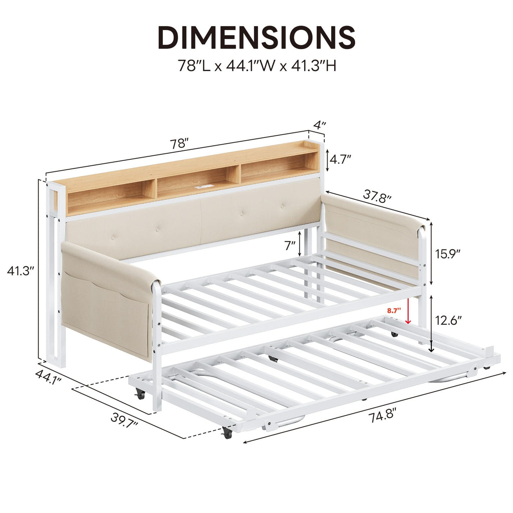 White Daybed with Trundle B6972