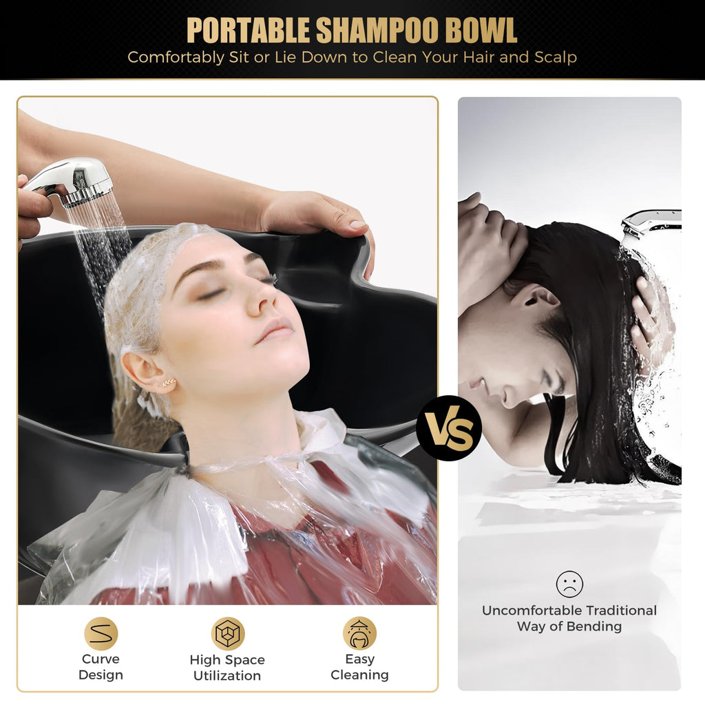 Portable Plastic Shampoo Unit with Electric Pump, 2 Buckets and Drain Hoses D739