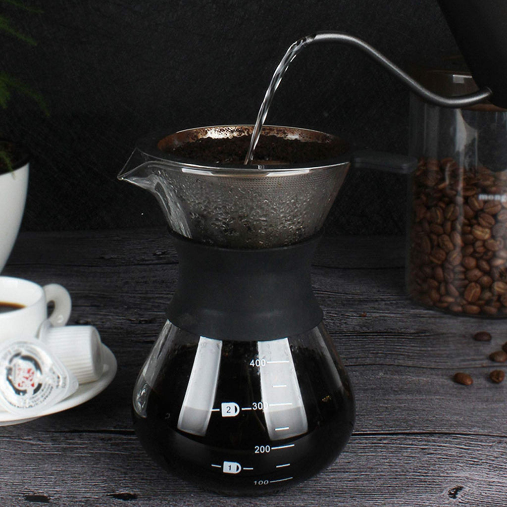 Pour Over Coffee Maker, Paperless Glass Dripper 400ML M6031