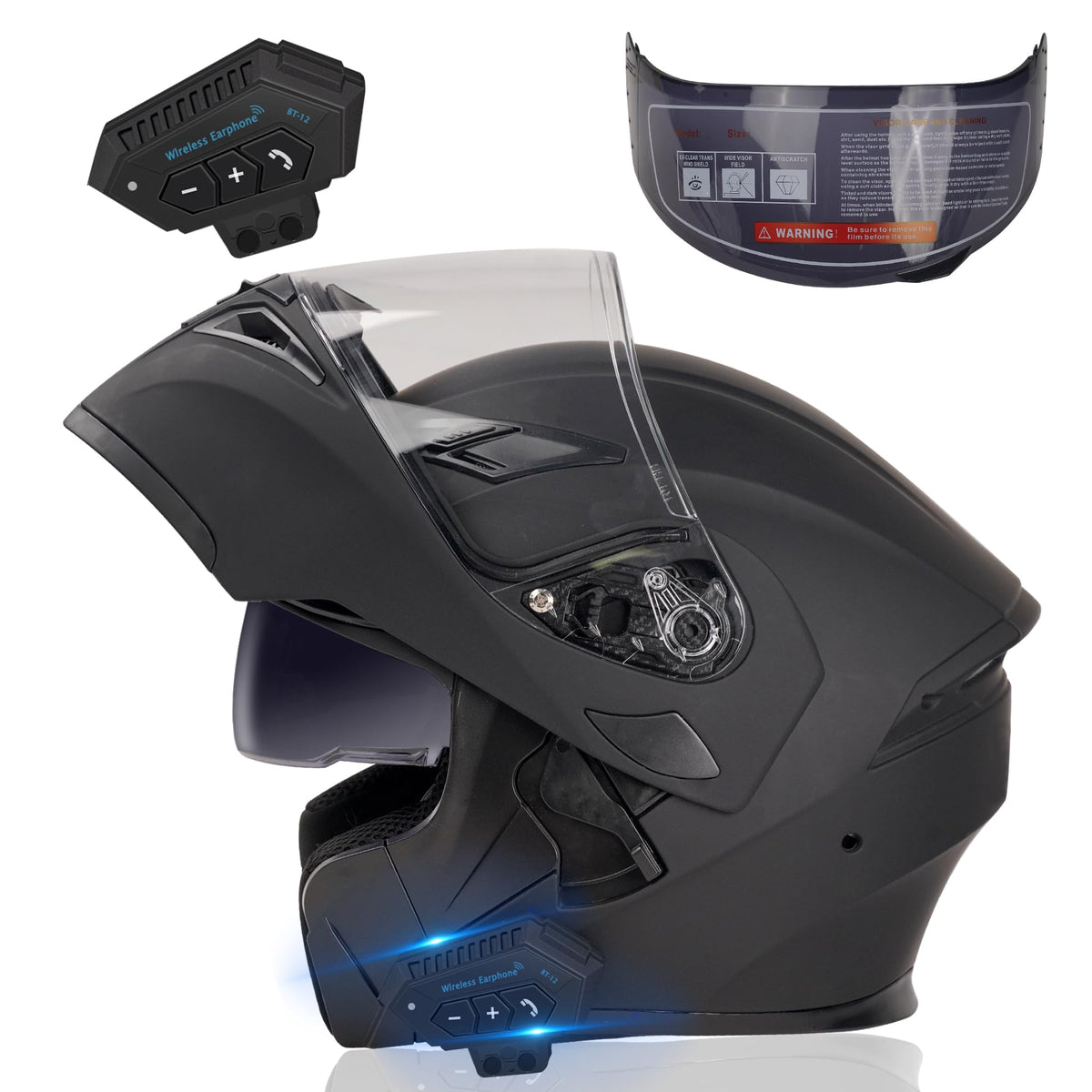 Bluetooth Modular Motorcycle Helmet DOT Approved Dual Visor W16684