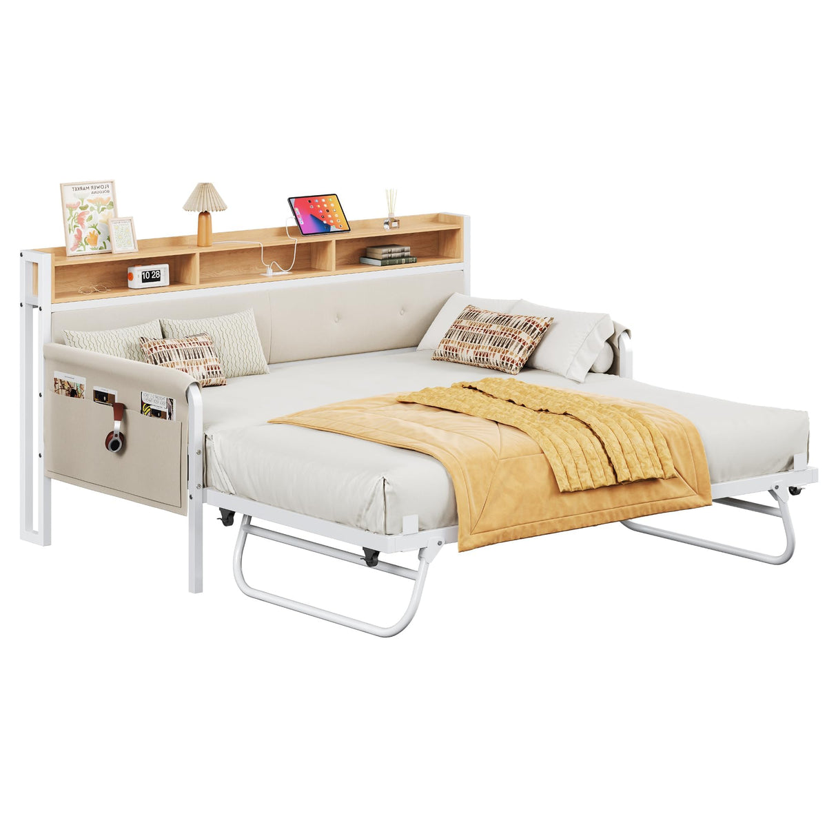 White Daybed with Trundle B6972
