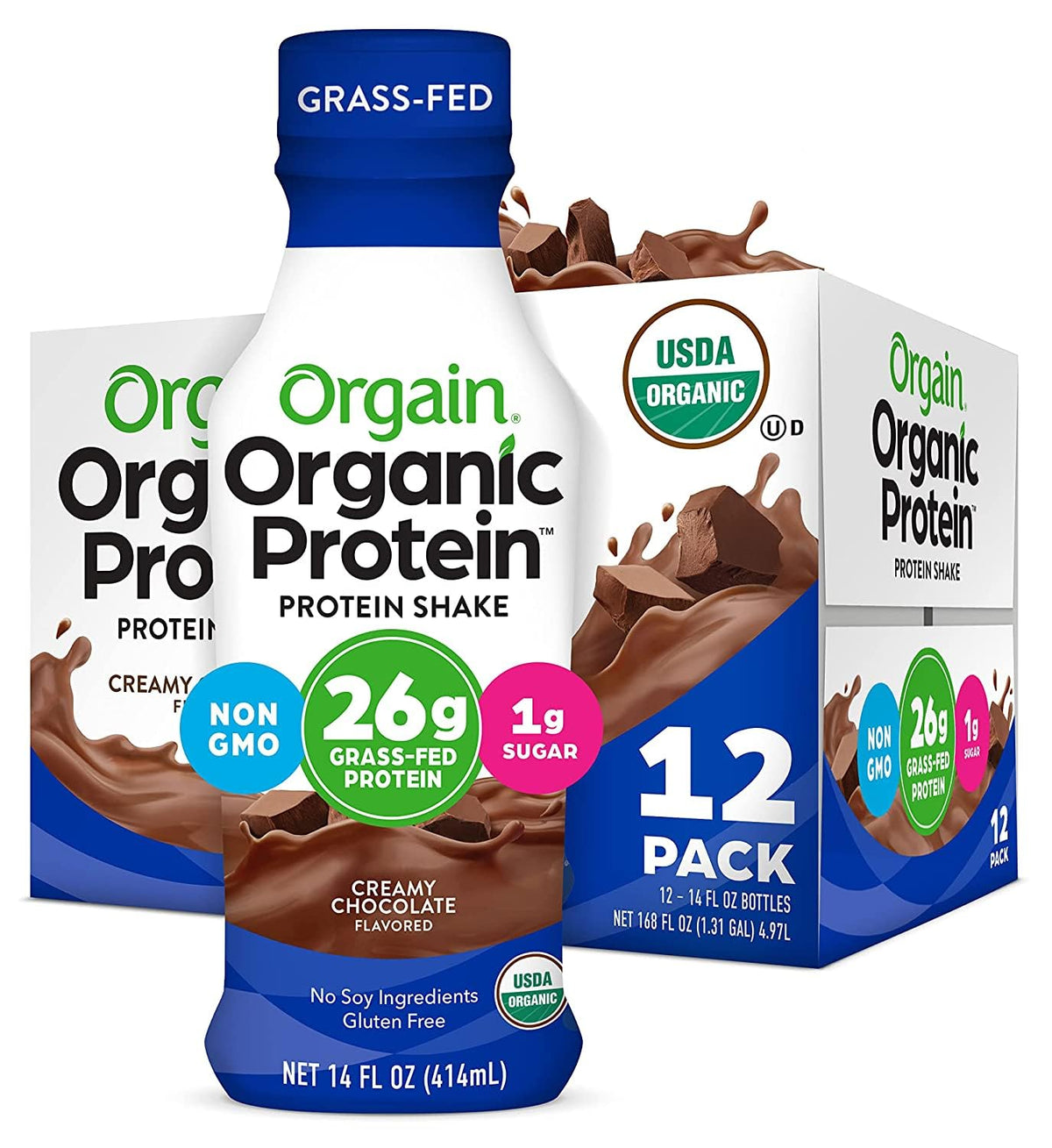 Chocolate 26g High Protein Whey Shake 14 oz 12pk U282145