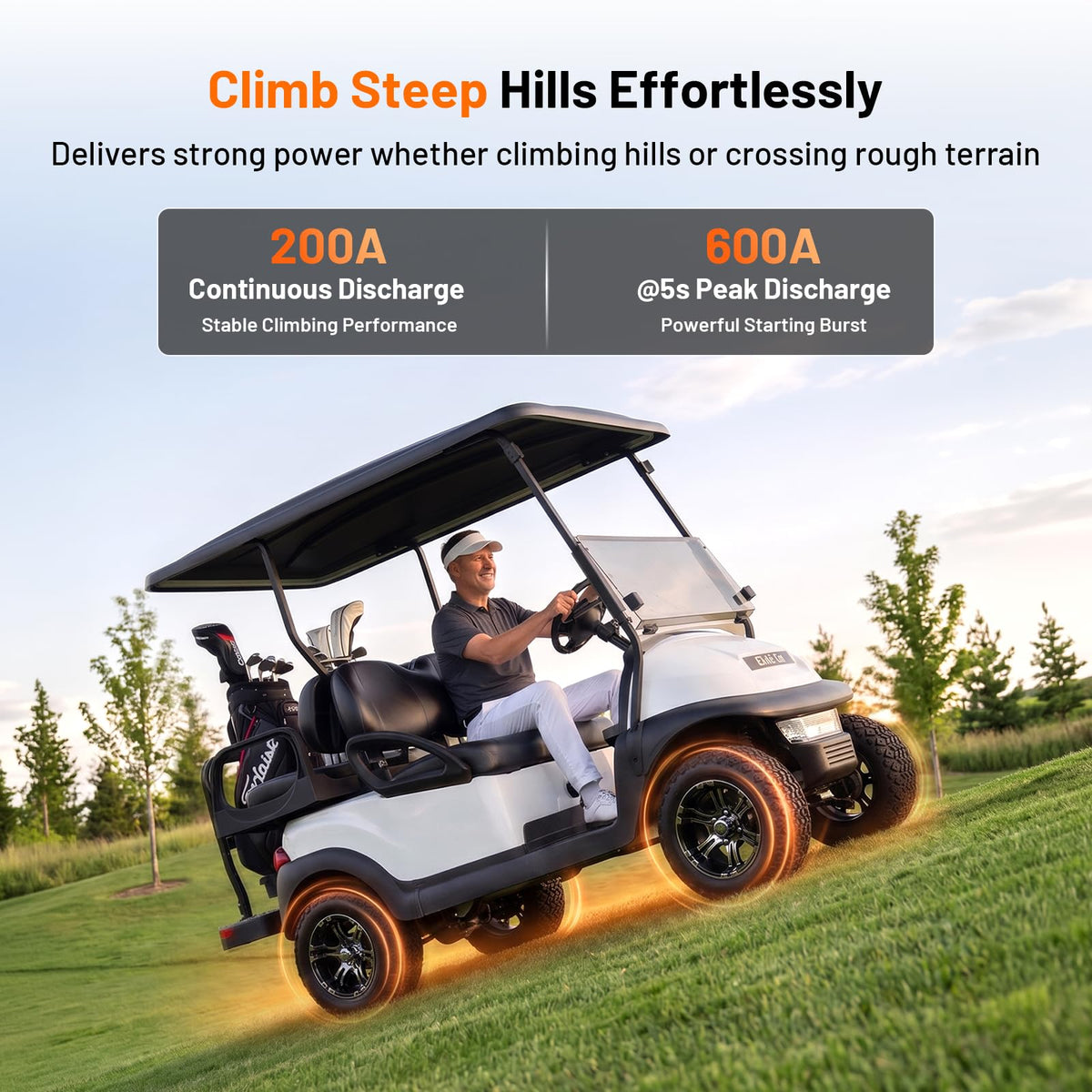 36V 100Ah LiFePO4 Golf Cart Battery with 200A BMS W9810