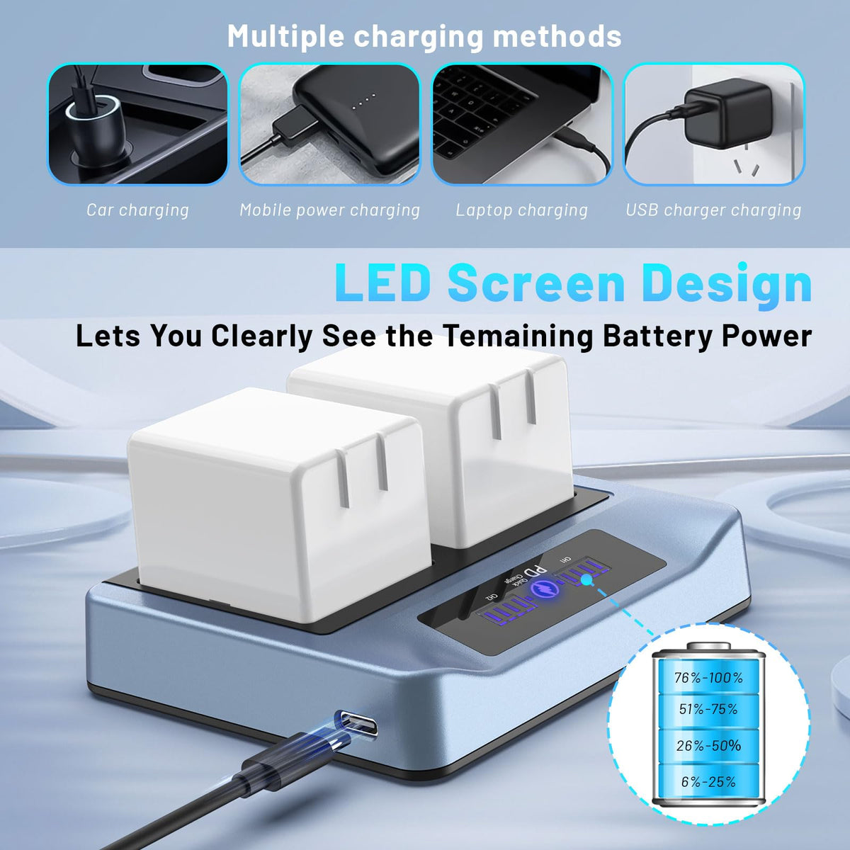 3800mAh Rechargeable Lithium Battery with Charger Station R13629