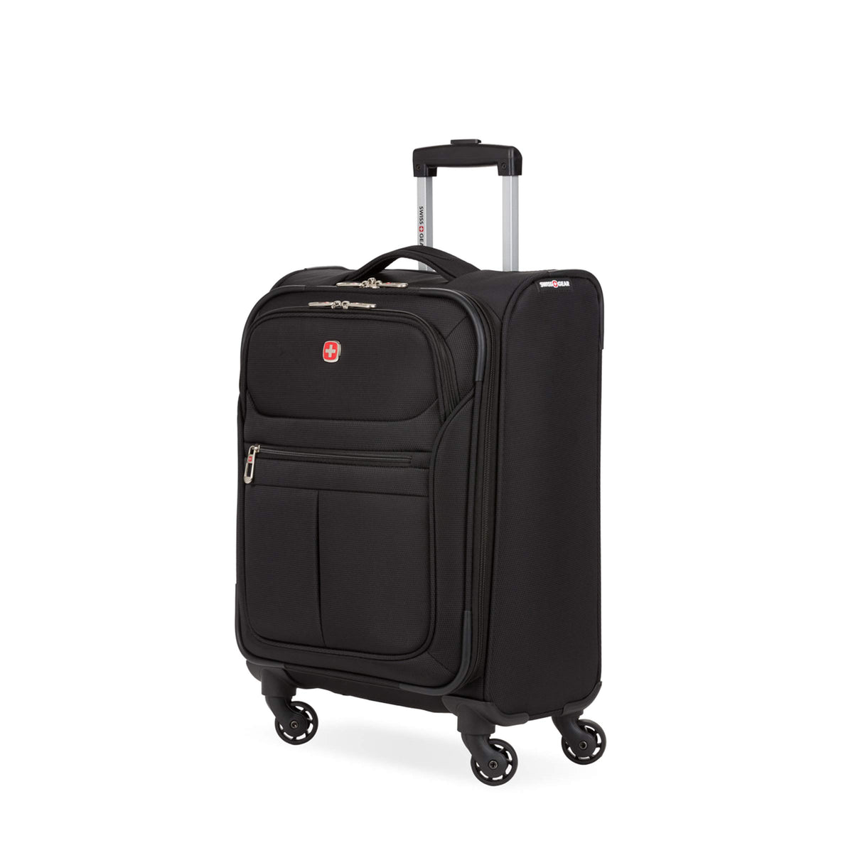 Black 18-Inch Softside Carry-On Luggage with Spinner Wheels J974