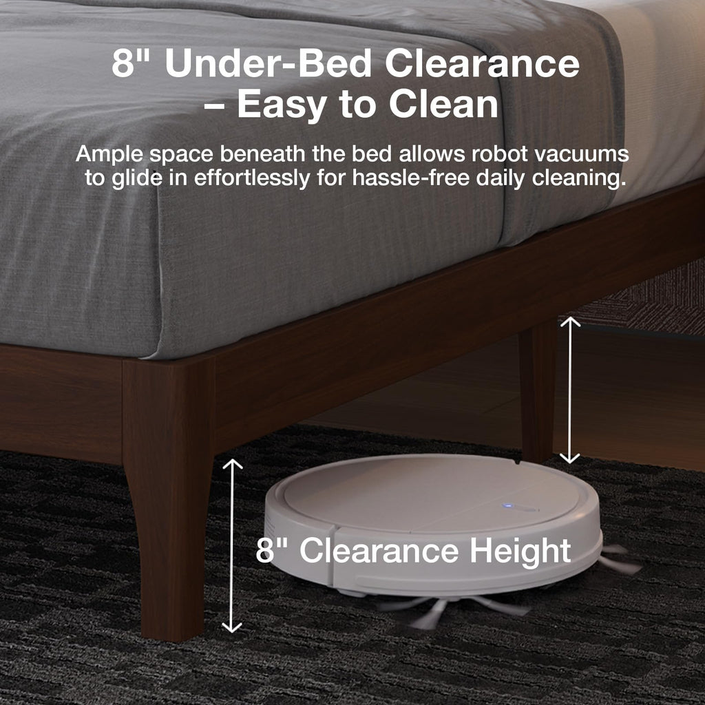 Queen Size Upholstered Bed Frame with Adjustable Headboard R5489