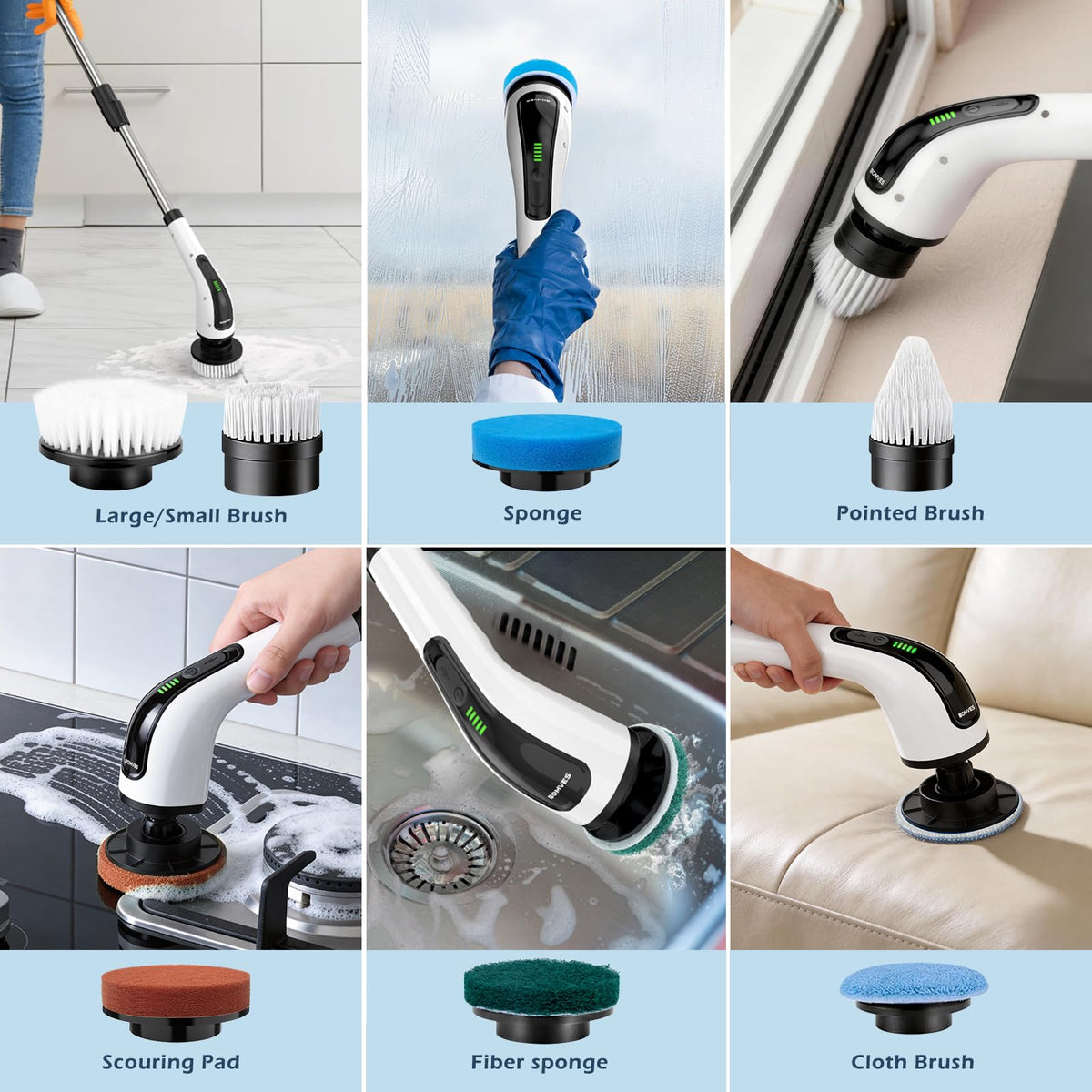 Electric Spin Scrubber with Long Handle E839144