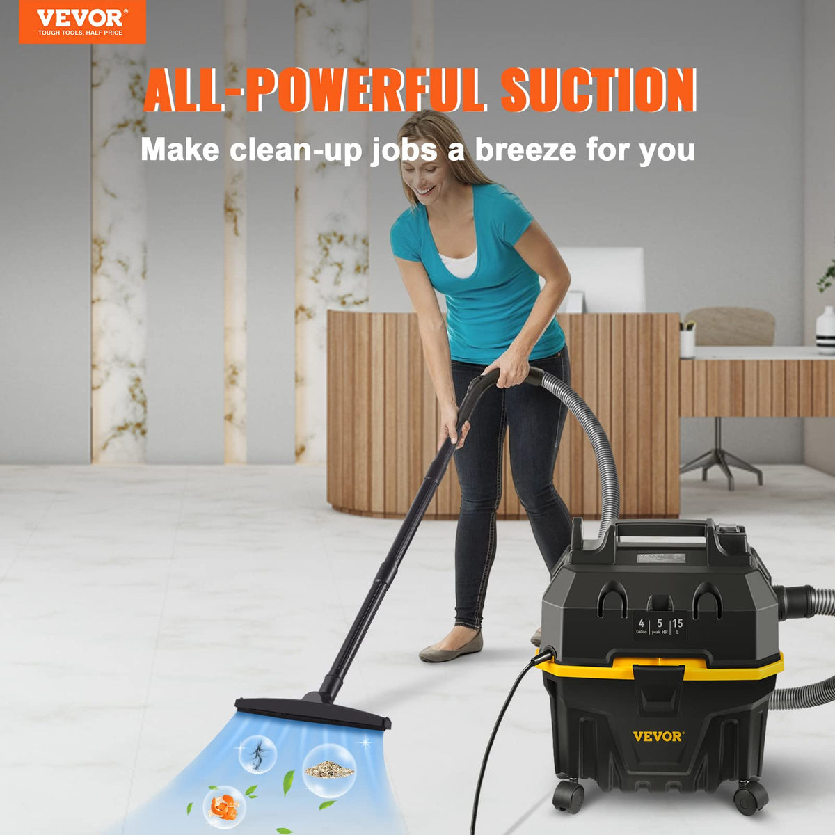 4 Gallon 5.0 Peak HP Wet and Dry Shop Vac Y82789