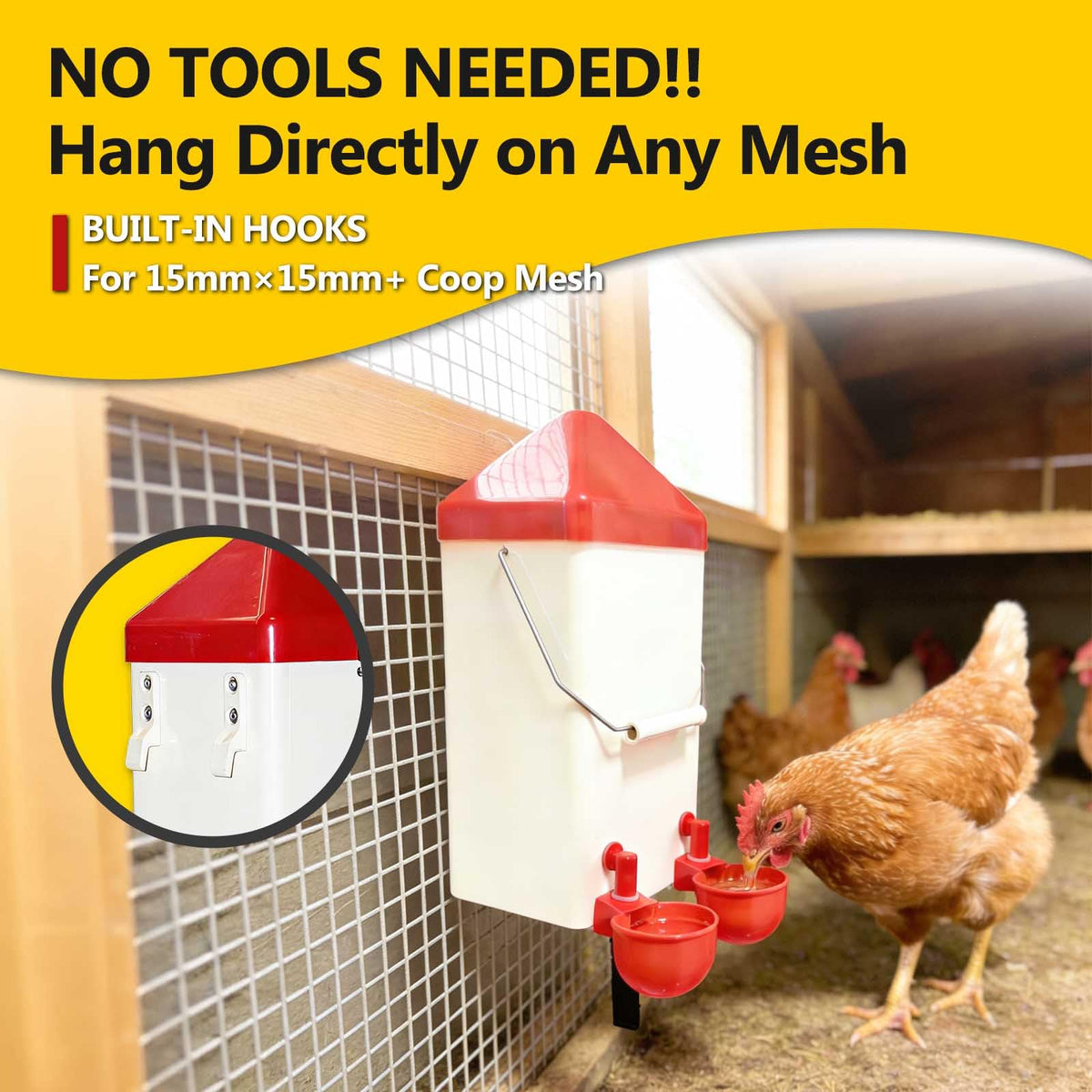 PVC Hanging Chicken Waterer with Hook, 1 Gal W991
